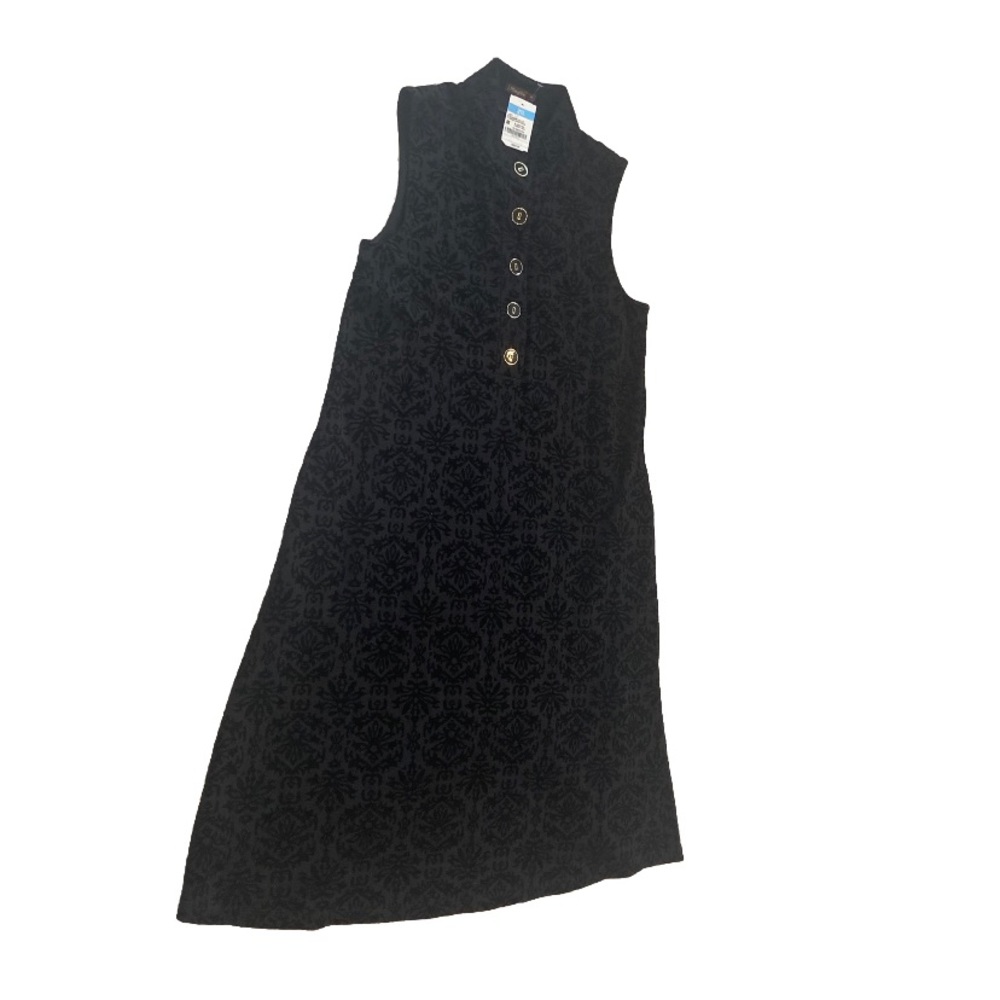 J. McLaughlin NWT Black Sleeveless Lacey Velvet Swing Dress Medium